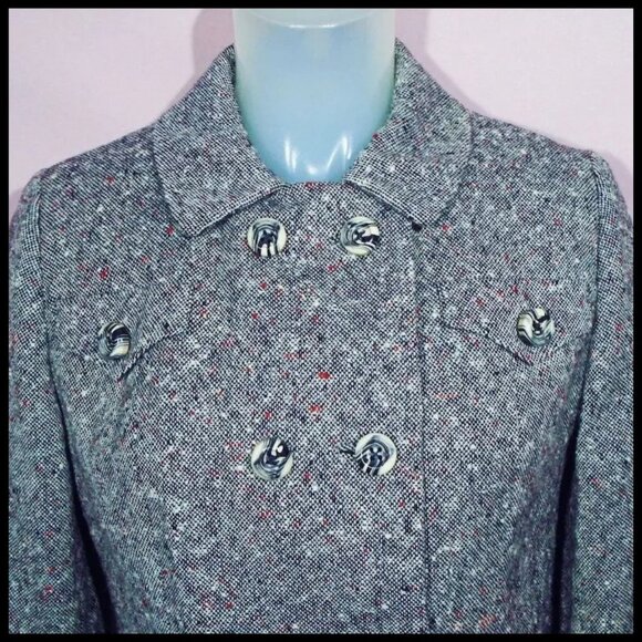 Blazer Tweed Multi Fleck, Fall Winter Double Breasted Jacket -- 50s Vintage! - Picture 5 of 16